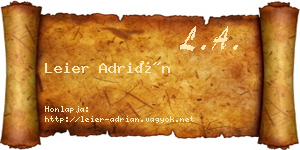 Leier Adrián névjegykártya