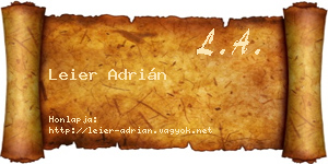 Leier Adrián névjegykártya